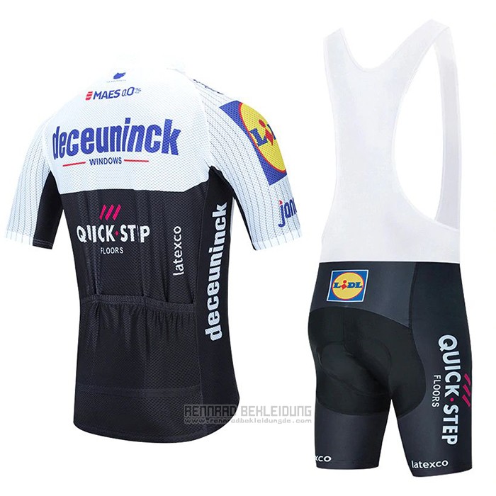 2020 Fahrradbekleidung Deceuninck Quick Step Wei Shwarz Trikot Kurzarm und Tragerhose